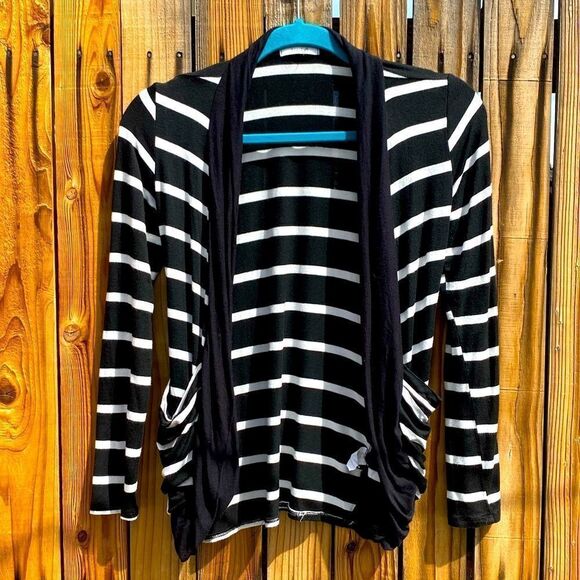 Teenbell Striped Open Front Cardigan Black and White Size XS - Picture 1 of 4